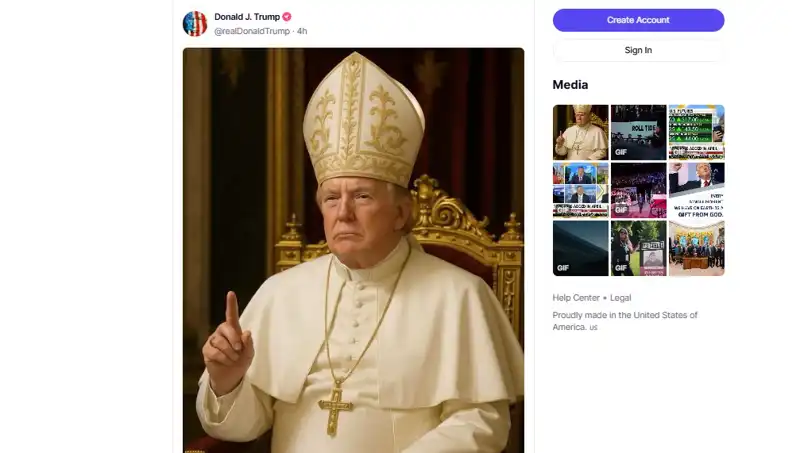 Trump'ın Papalığa Olan İlginç Yansıması: Kendi Fotoğrafını Paylaştı